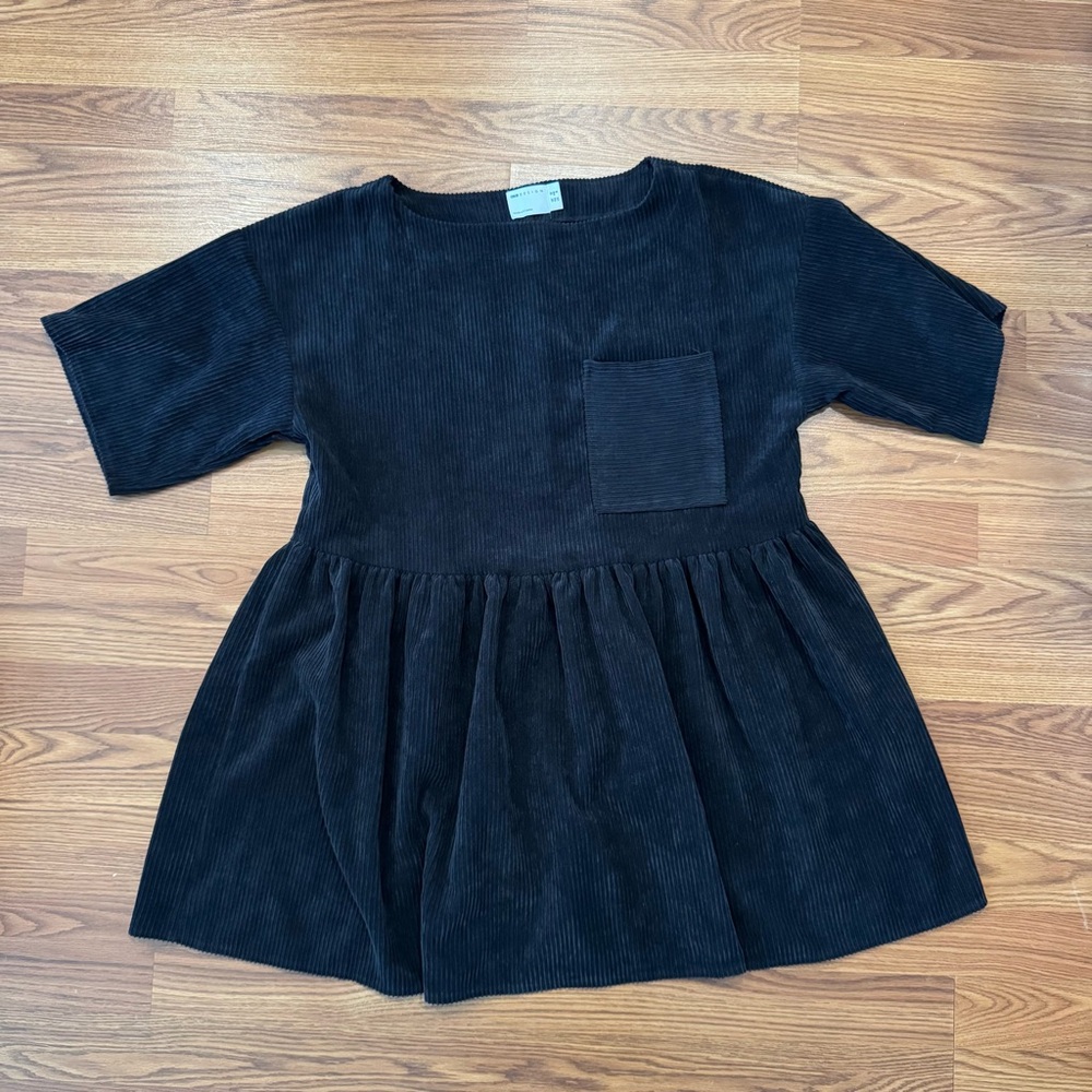 ASOS DESIGN Corduroy Mini Tee Dress with Waist Seam Detail